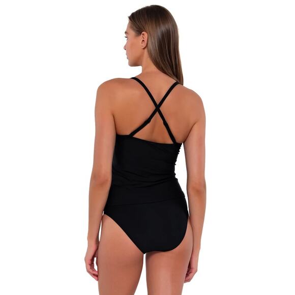 SUNSETS Women's Simone Tankini Swim Top XL 36D Black NWT - Picture 5 of 10